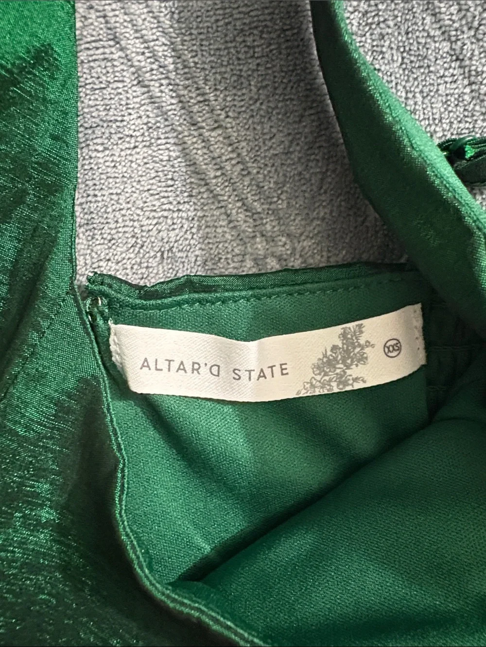 Altar'd State Shimmering Emerald Green Party Dress